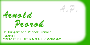 arnold prorok business card